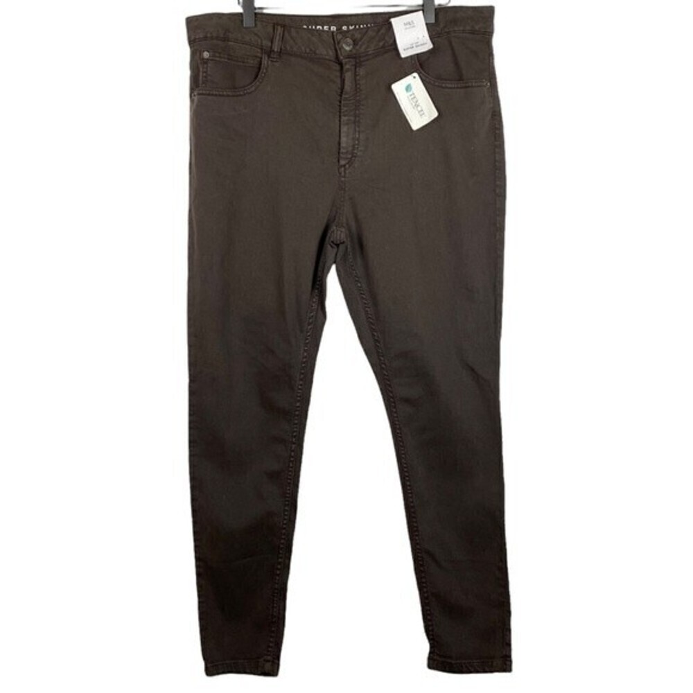 M&S Collection Pants Womens UK 18 Brown Mid Rise Super Skinny Ladies Pants